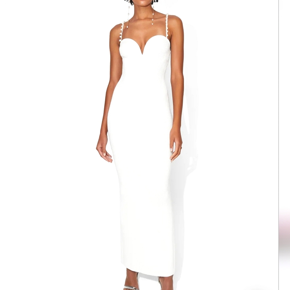 Galvan London Thalia Womens Freshwater  Pearl Dress in white Size Small